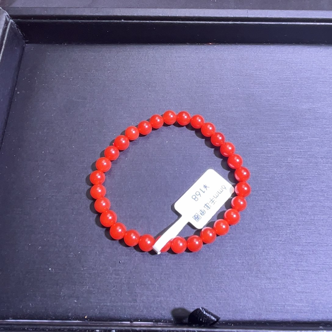 手链未镶嵌南红玛瑙6mm冰红