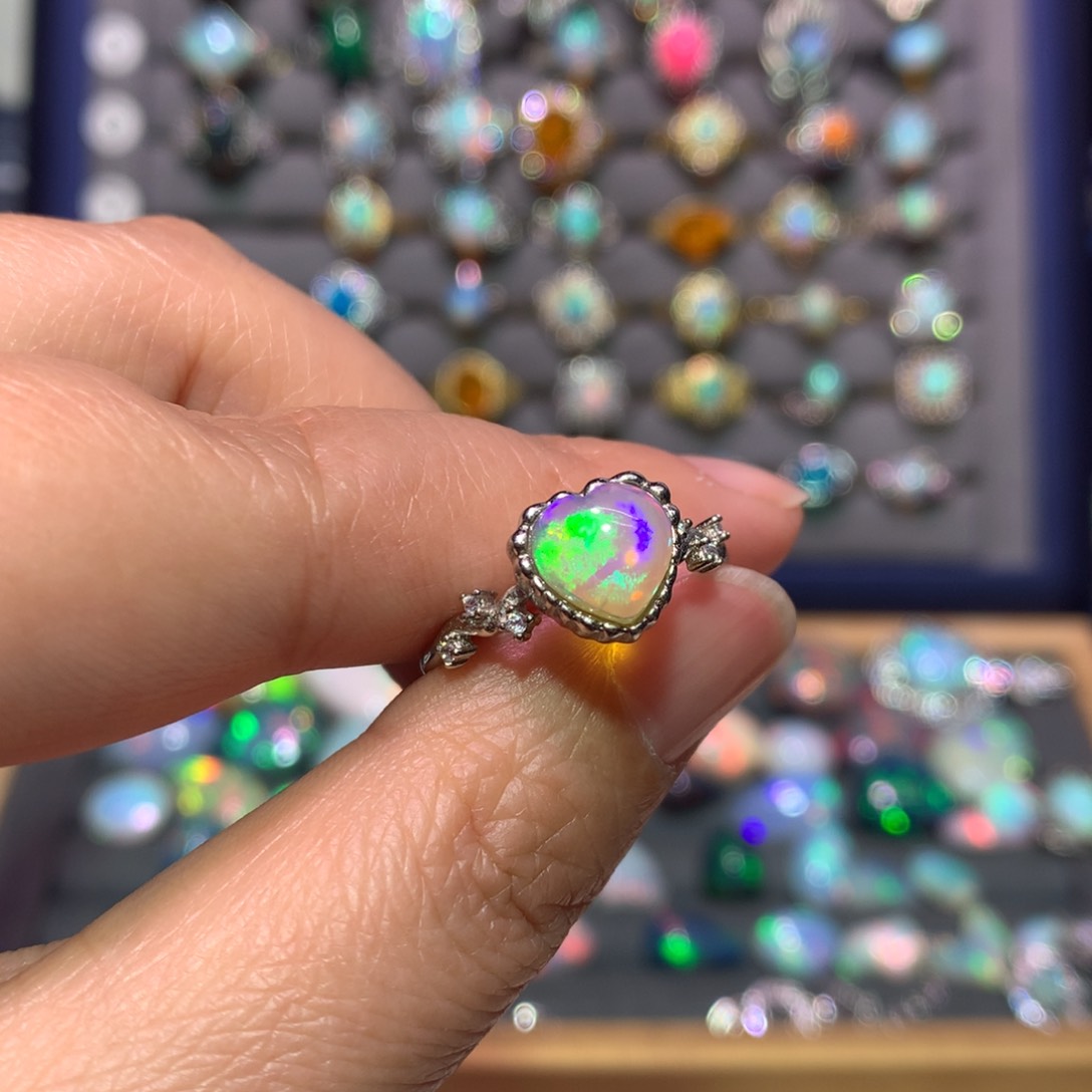 银S925镶嵌欧泊戒指款式