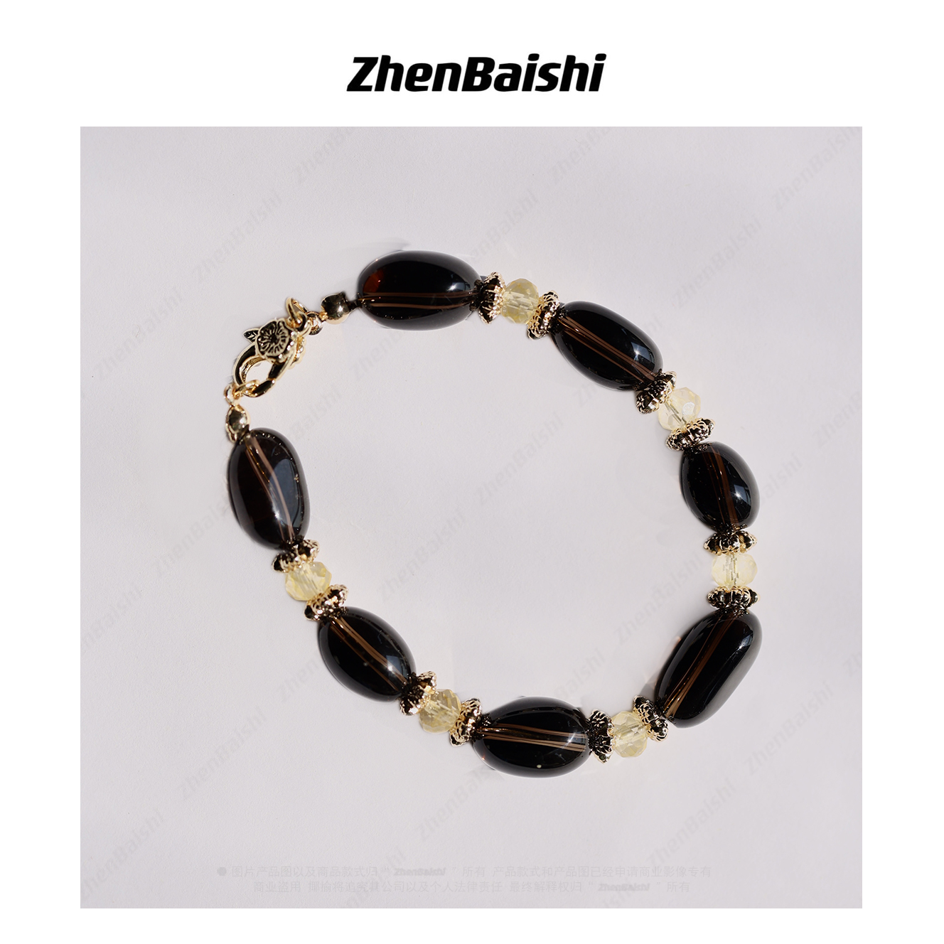 合金仿水晶手链 欧美复古小众设计手链加延长链【20541】