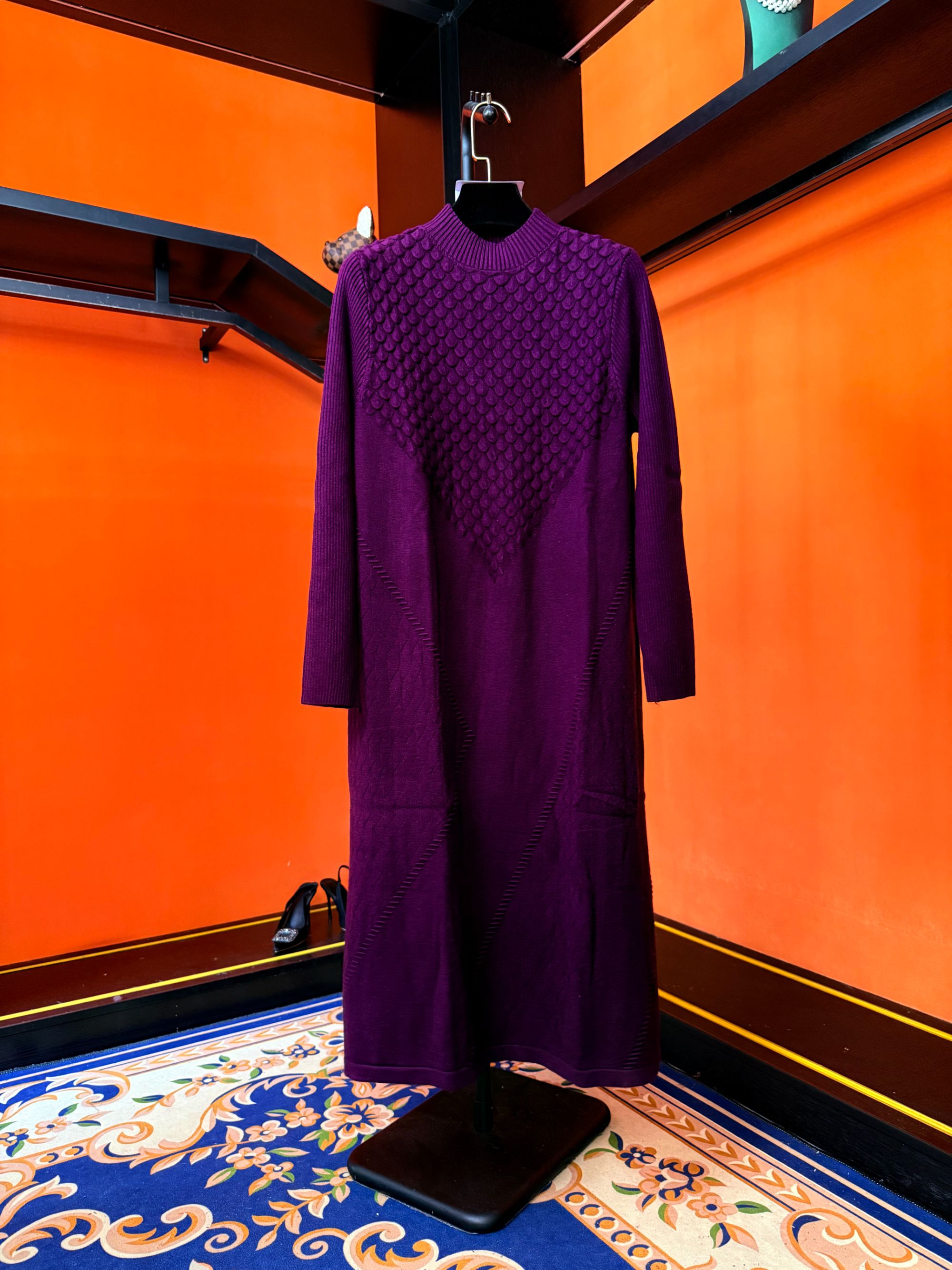 【115】秋冬气质显瘦大码毛衣连衣裙