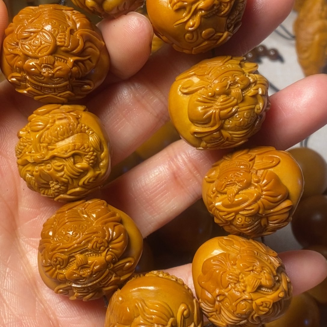 橄榄核手串/手链（****）九龙财神