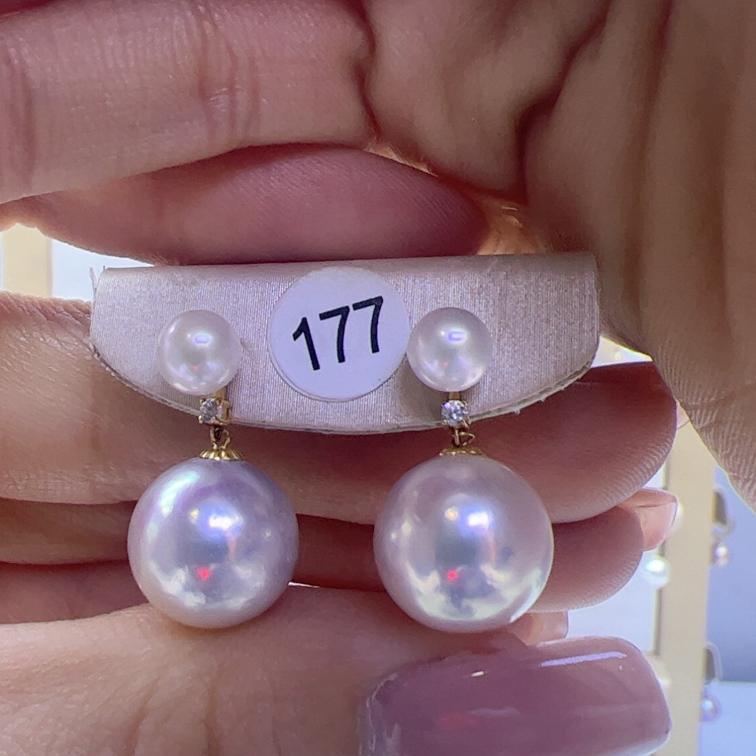 淡水珍珠耳饰18K金镶嵌