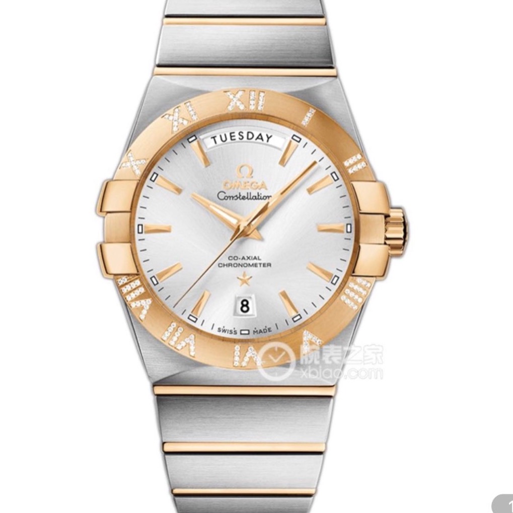 99新 Omega/欧米茄 欧米茄星座玫瑰金渐金双厉外钻38mm腕表