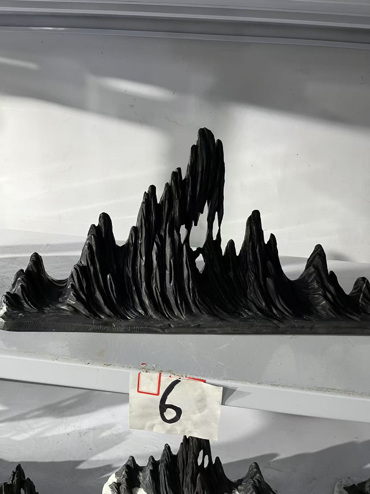 雪地山峰鱼缸造景黑色精美桌面摆件