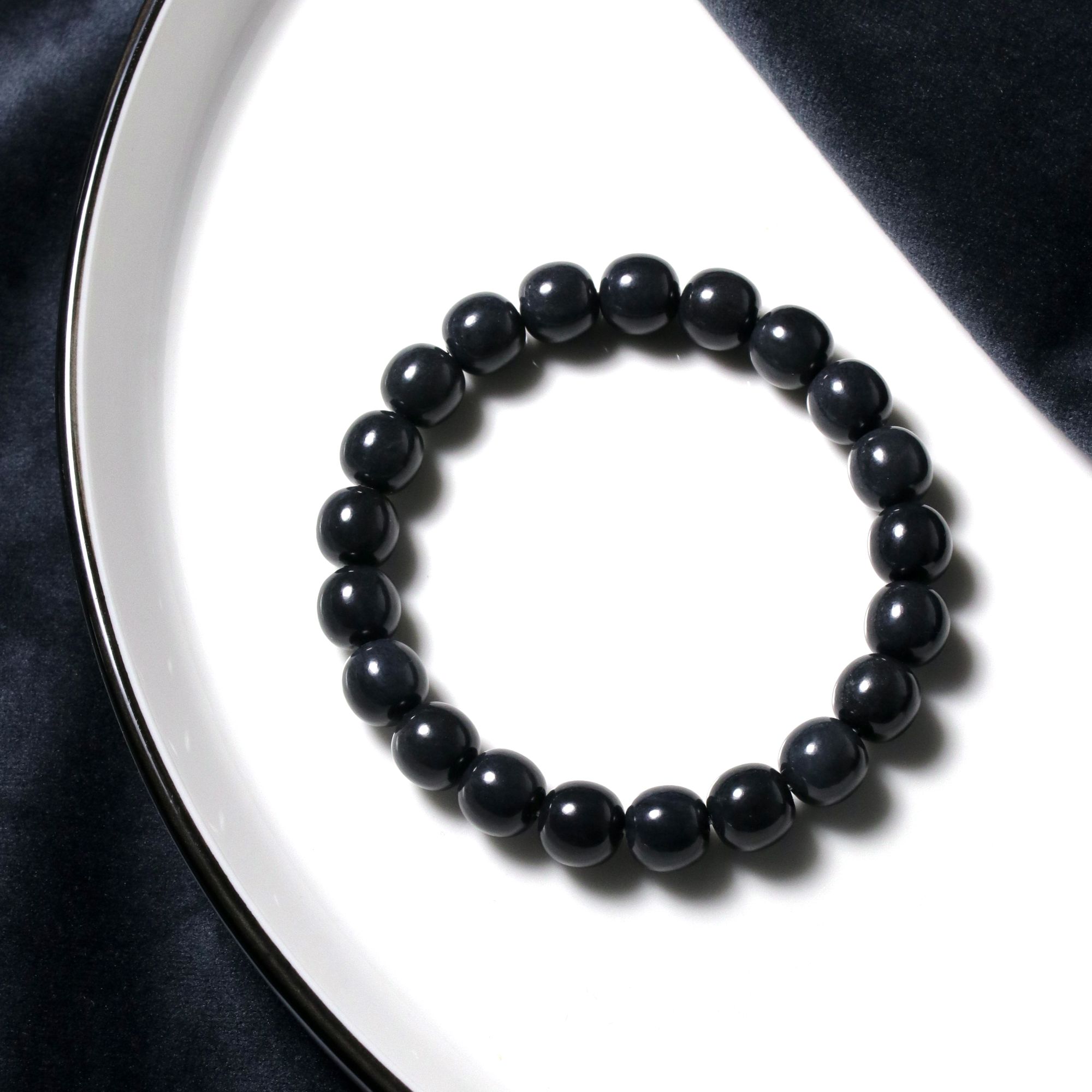 【墨玉手串】10*9.9mm新疆和田玉墨玉籽料老型手串（带证书）·西唐