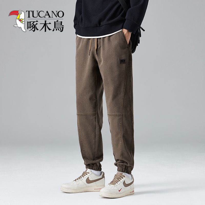 2025新款男士加绒休闲裤秋冬宽松爆款哈伦束脚百搭裤子男款长裤子