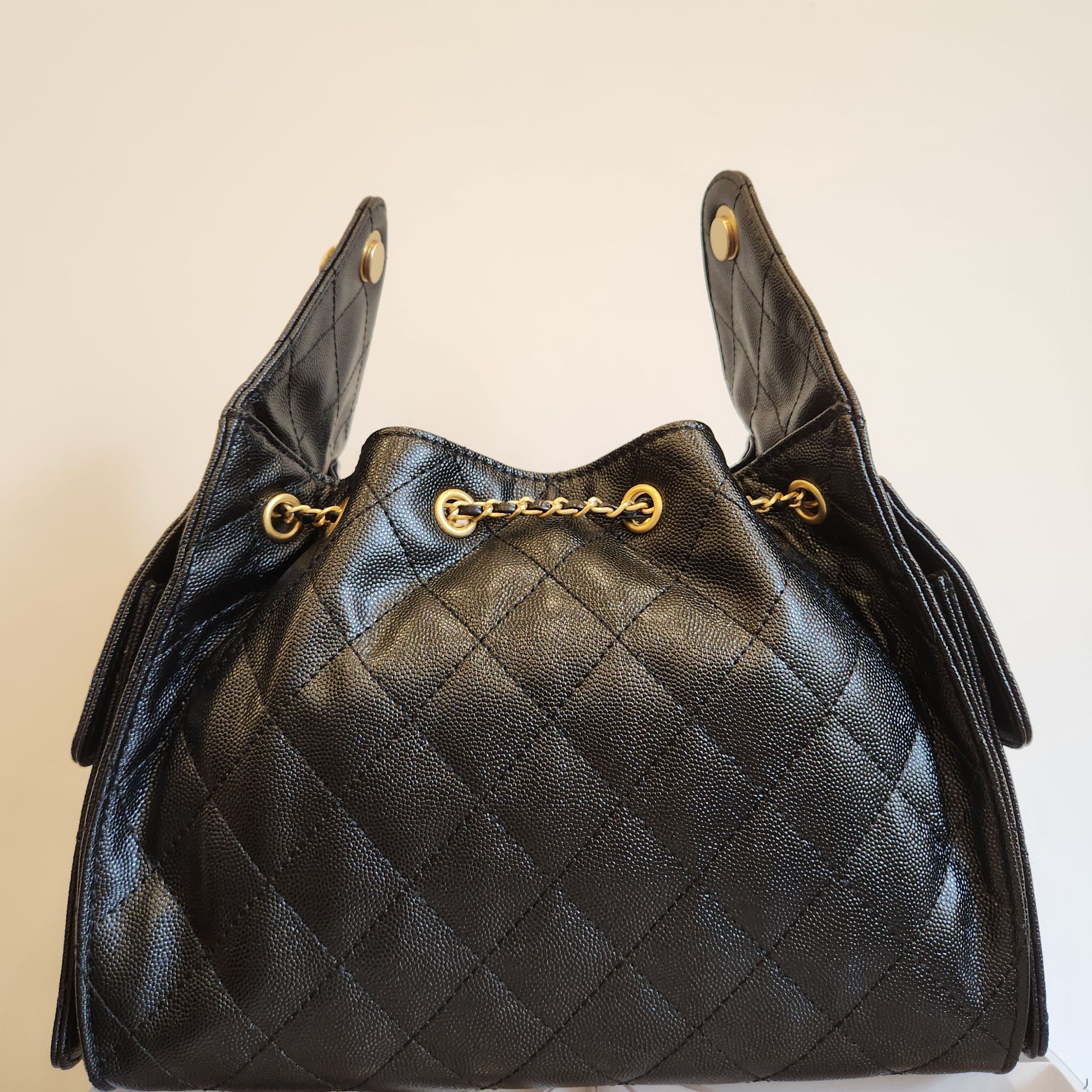 LQ-25新款黑色菱格25cm-0616