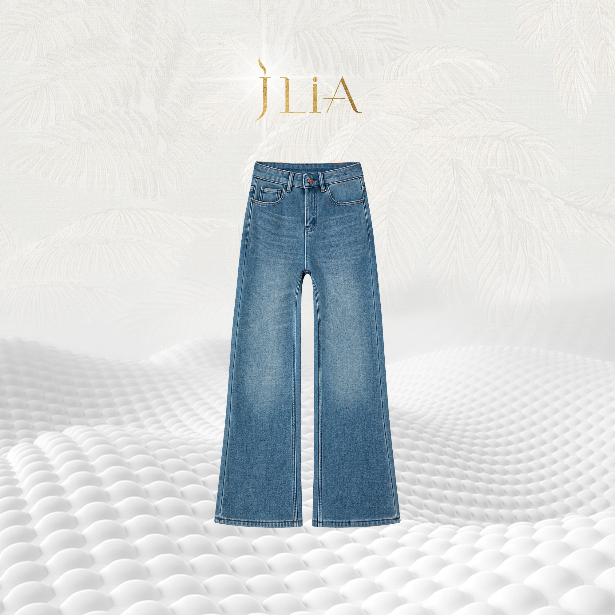 JLIA GOLD-1075四面弹【四季 繁花 Floral】A版筒喇牛仔裤 抗皱面料