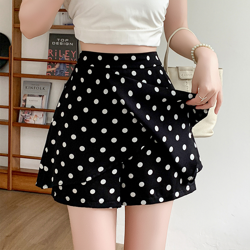 后腰松紧裙裤2025夏季新款高腰百搭显瘦爆款黑色短裤女A字半身裙