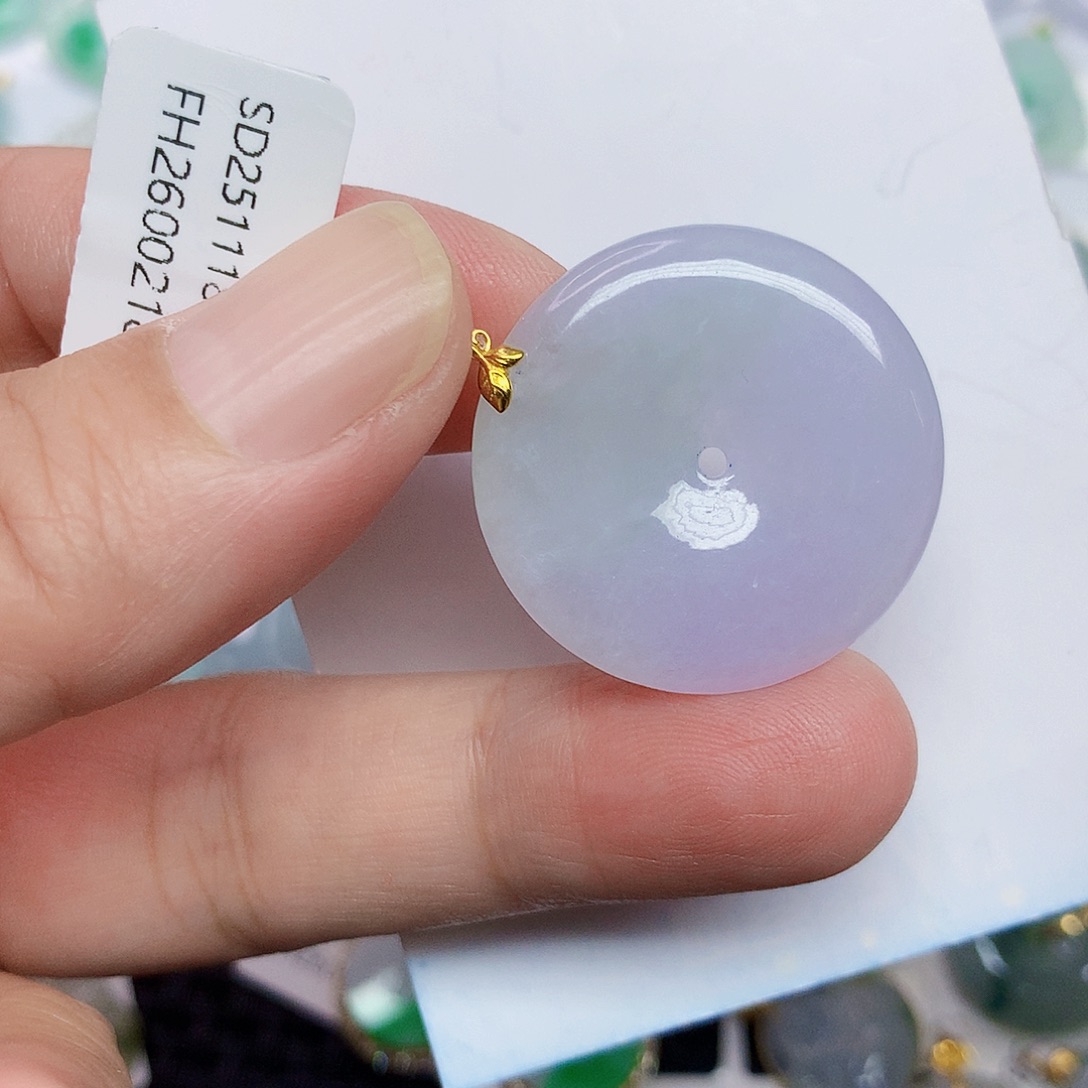 翡翠18K金镶嵌颈饰345783