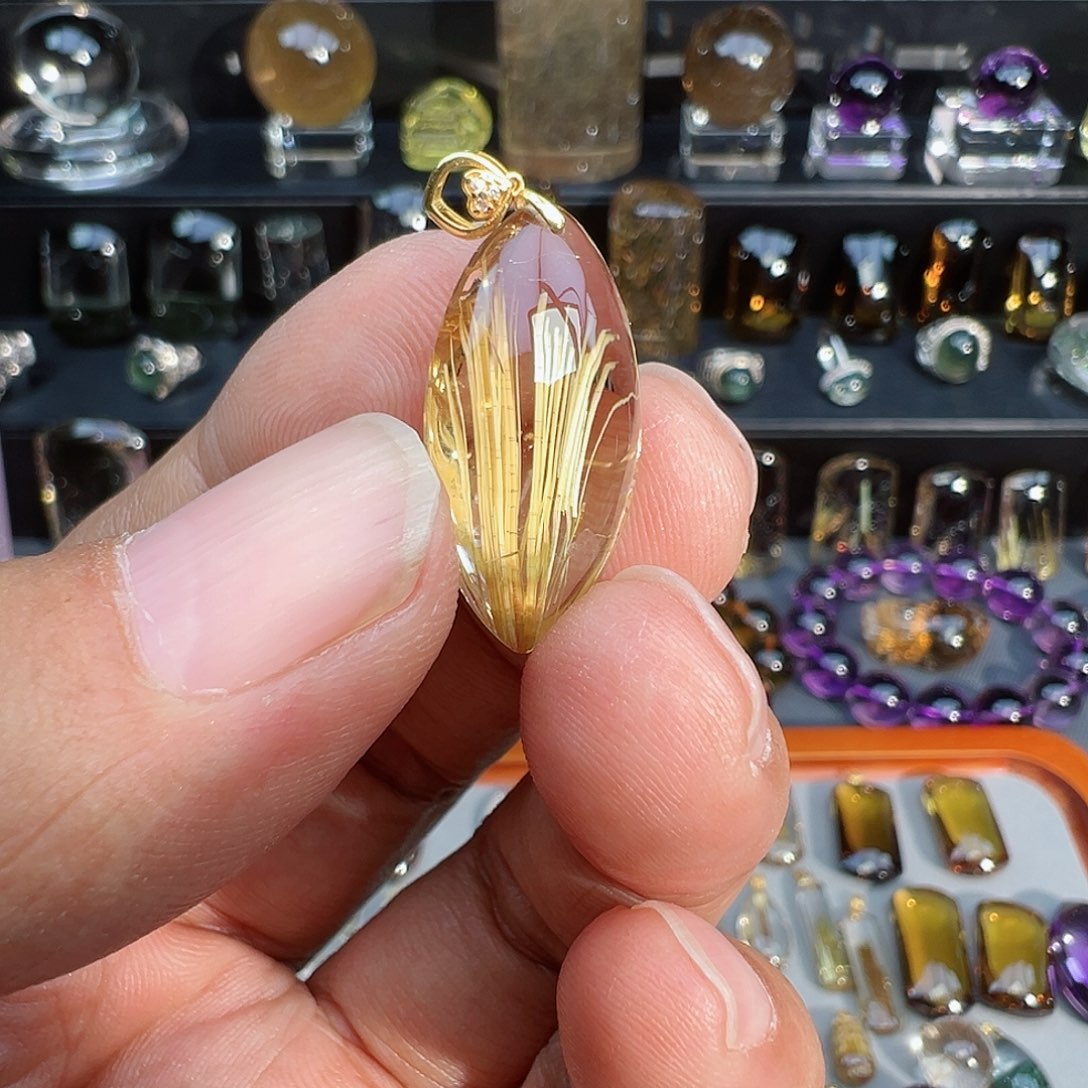 颈饰18K金镶嵌水晶用****6