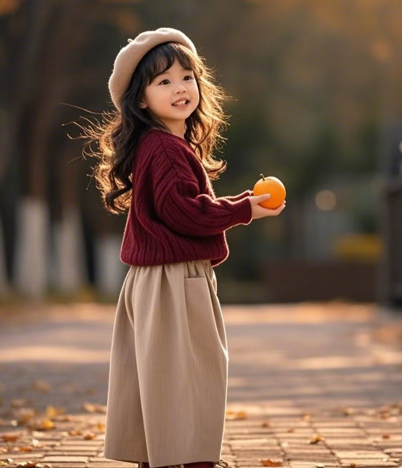 女童外套毛衣秋冬新款