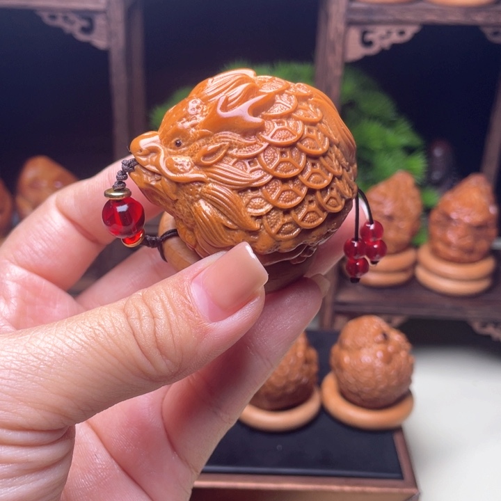 吊坠橄榄核一**茶金币龙龟单籽4.2