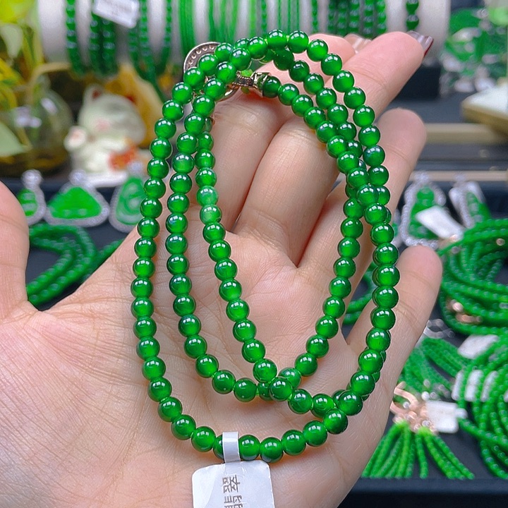 翡翠颈饰未镶嵌圆珠项链5