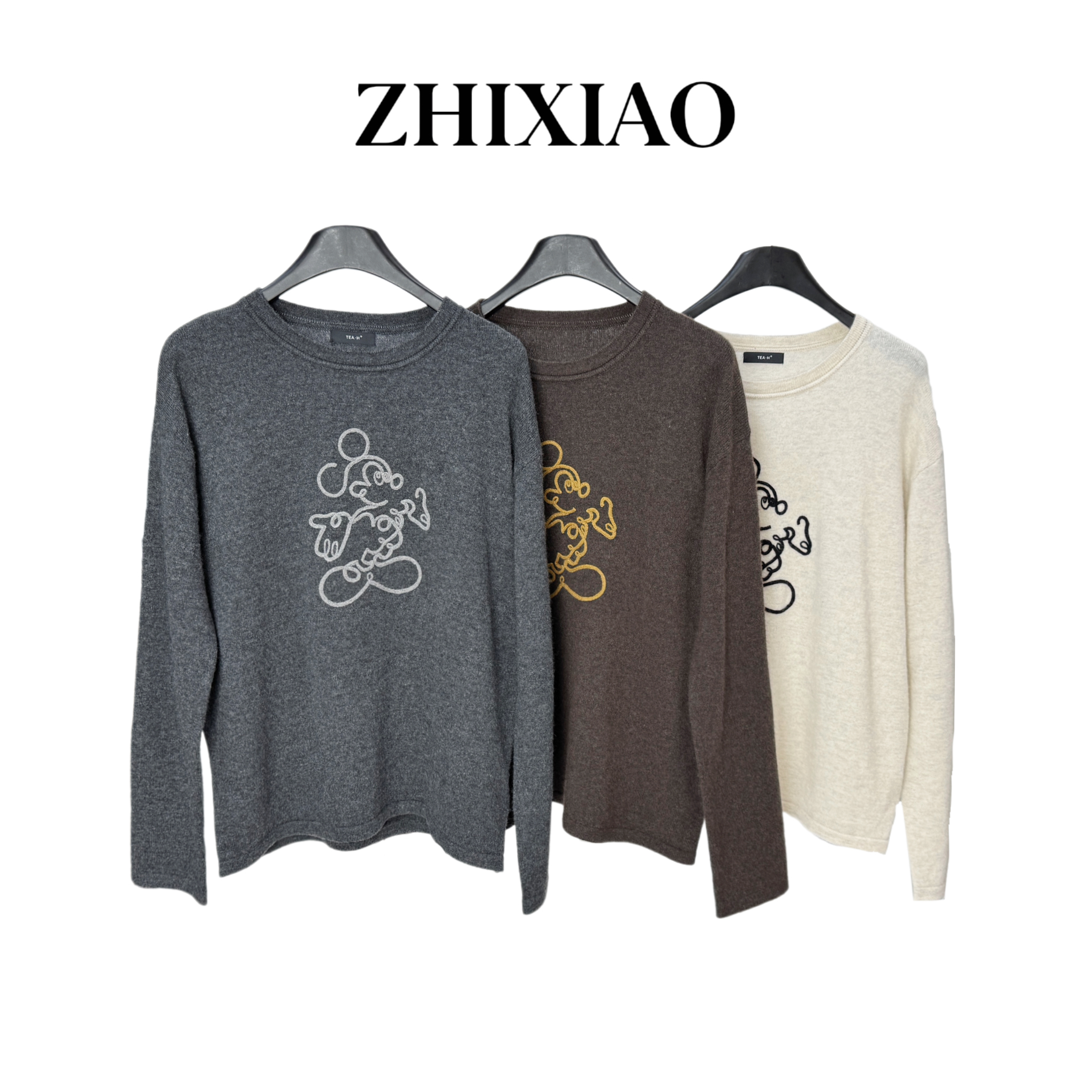 【ZHIXIAO】秋冬新款：米奇刺绣毛衣TR1034