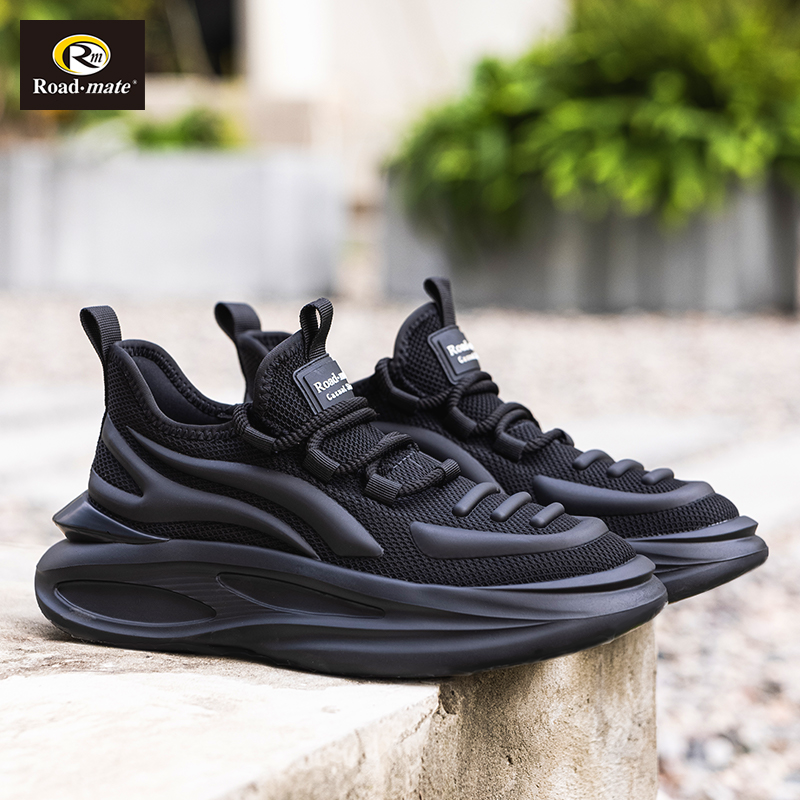 路伴男鞋飞织运动休闲鞋新款潮流网面软透气户外鞋轻便男士老爹鞋