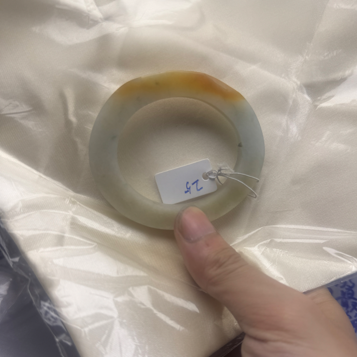 25号翡翠手镯A货50-56贵妃圈有纹裂糯化