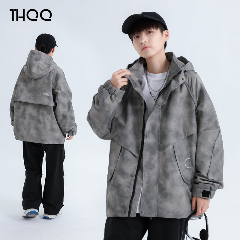 男大童春款冲锋衣外套2025新款男孩中大童男童春秋休闲宽松百搭