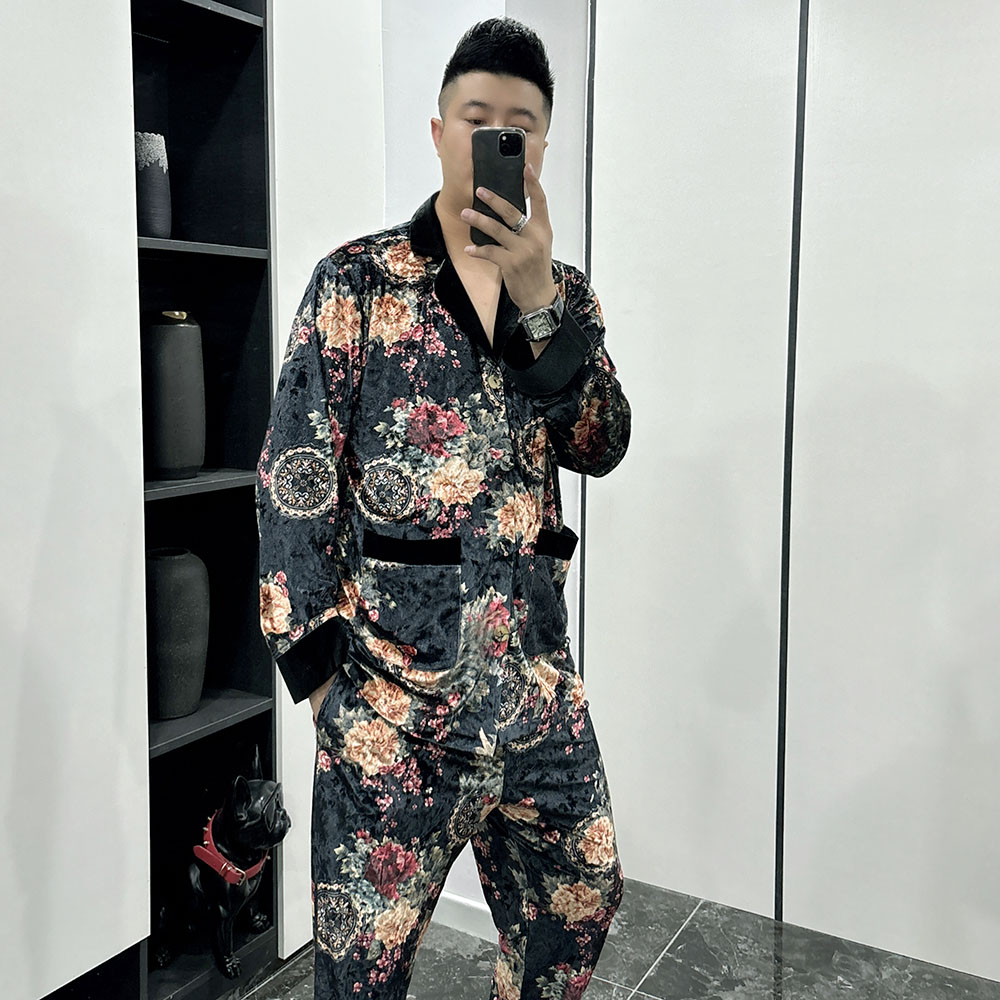 特价款3XL   男士印花睡衣套装 