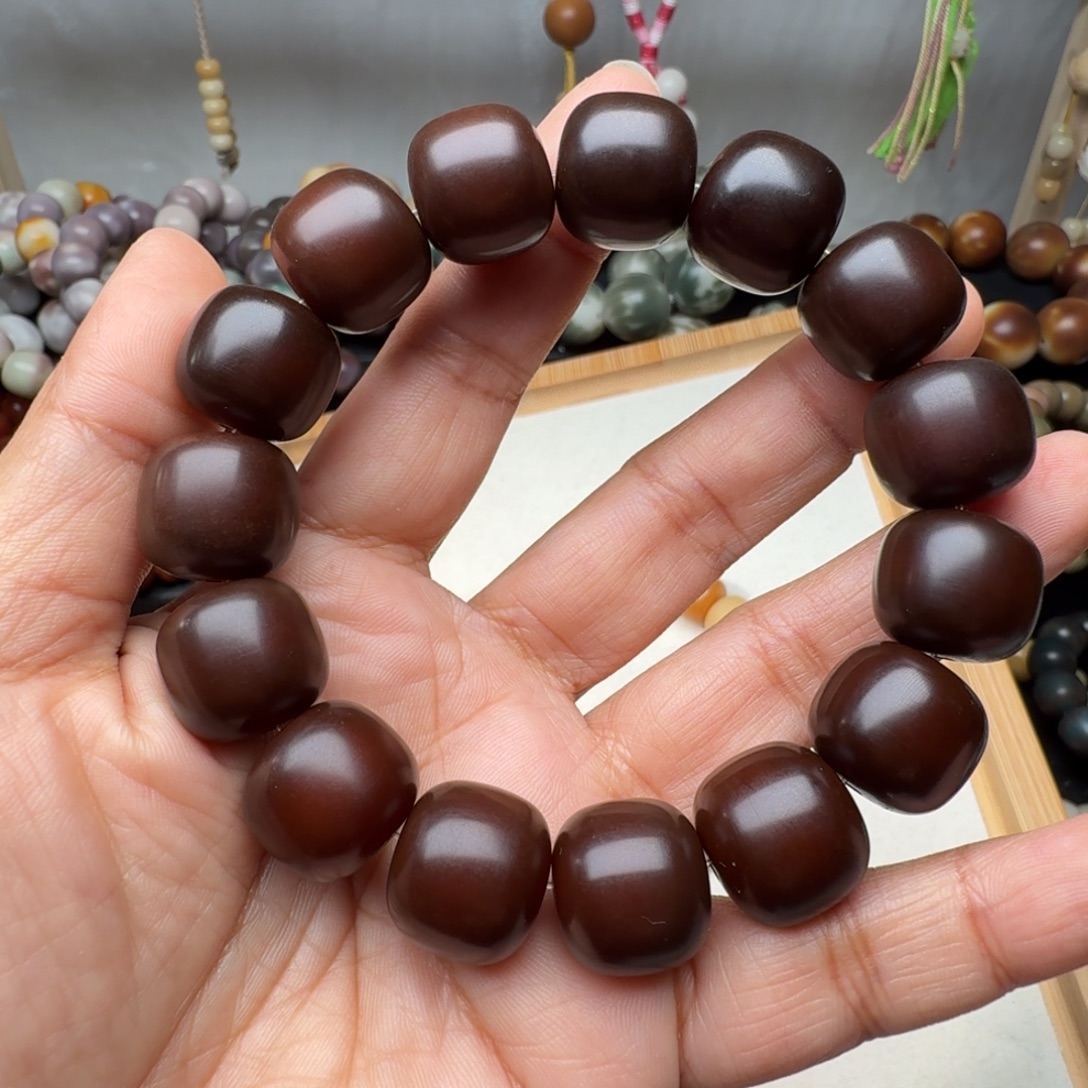 柏***欢手串菩提根/象牙果卡16干磨