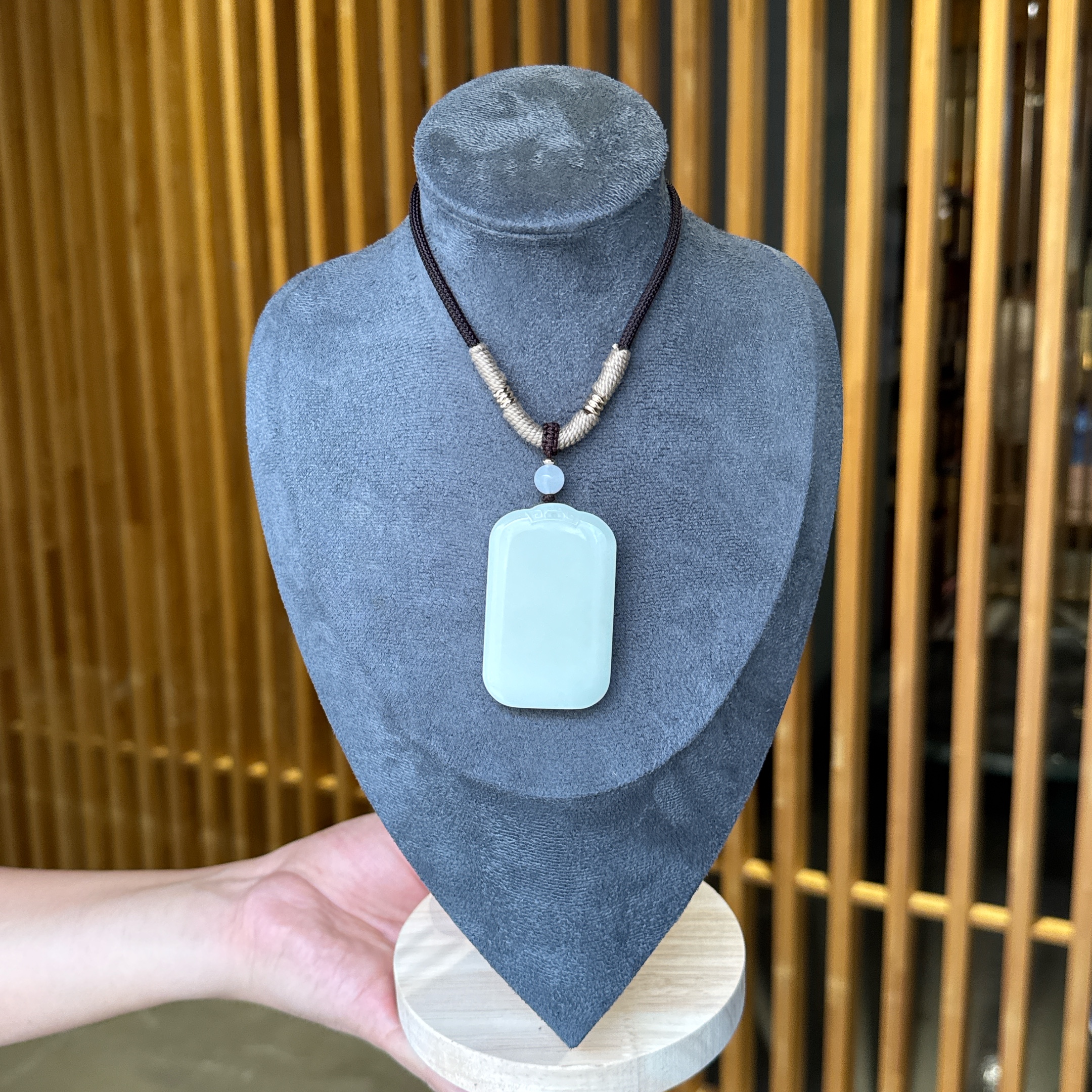 《一物一证抖音质检》天然和田玉羊脂4*6《平安无事牌》