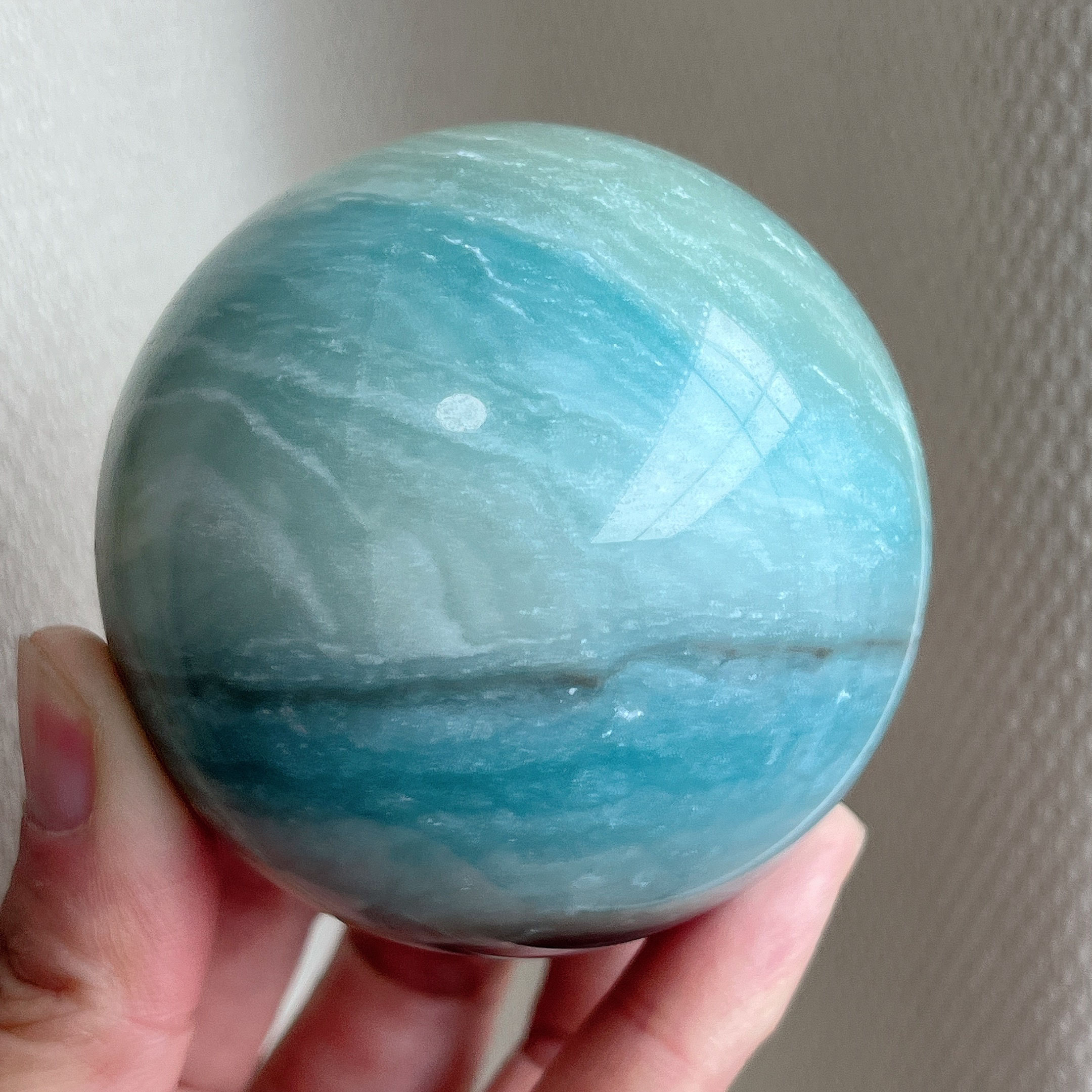天然亚马逊石天空蓝球摆件 64.5mm