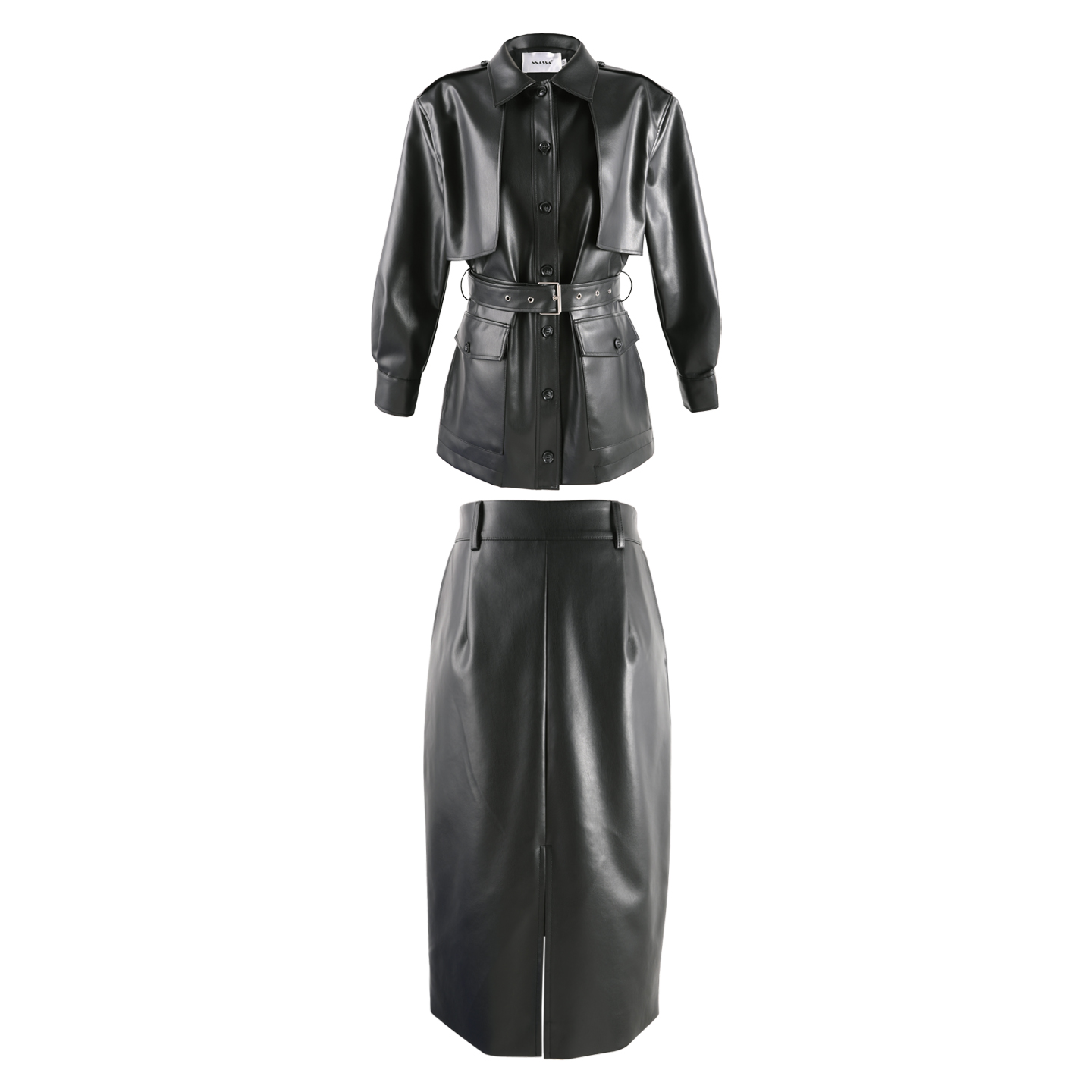 DENGDAHA 「皮衣行者」轻奢风 开衫外套半身裙时尚套装HBZXP710000