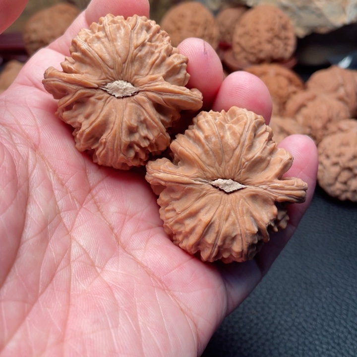 文玩核桃把件43全品球白