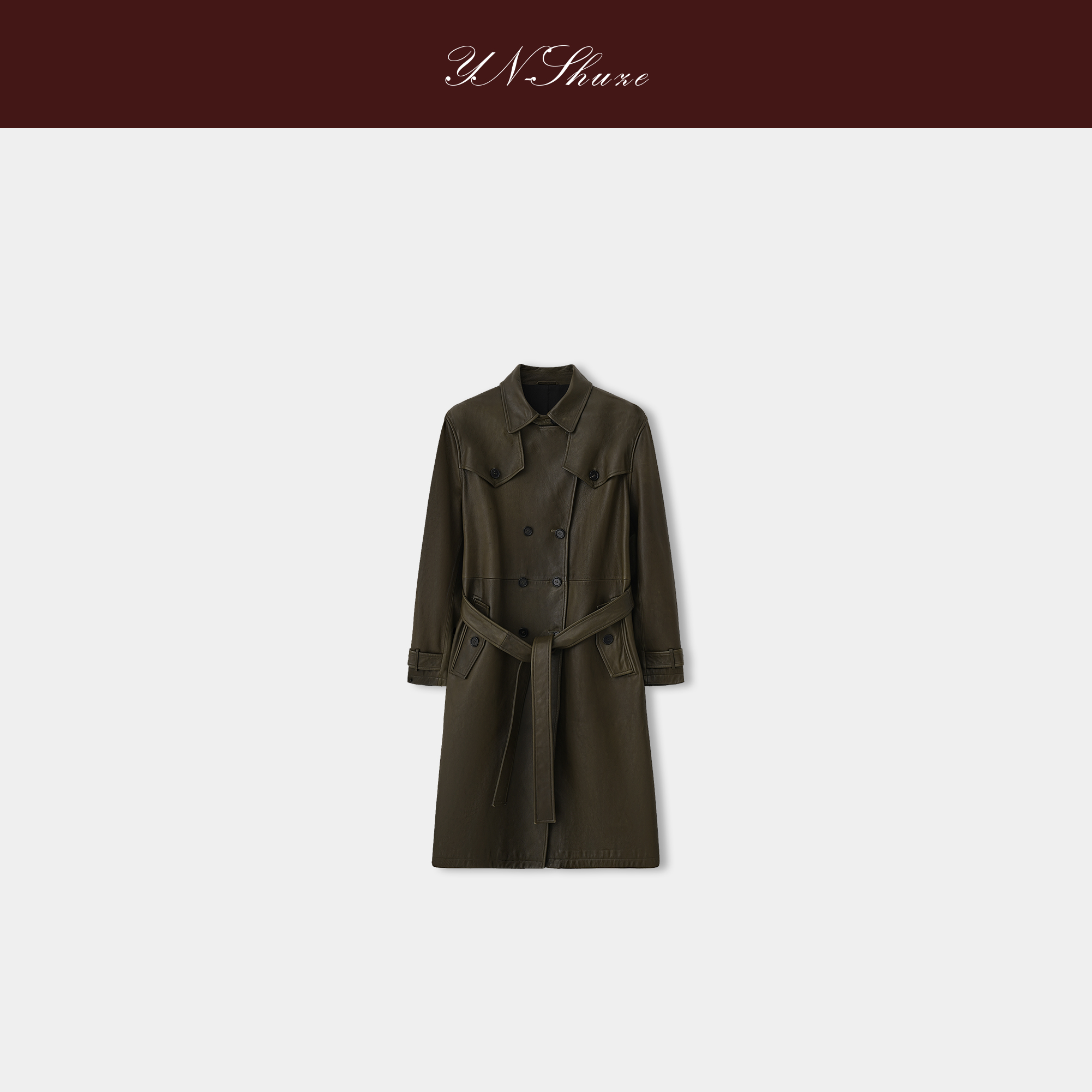 YN-SHUZE【墨玉流光】设计师秋冬油蜡绵羊皮上衣外套SZ-YNB-8035