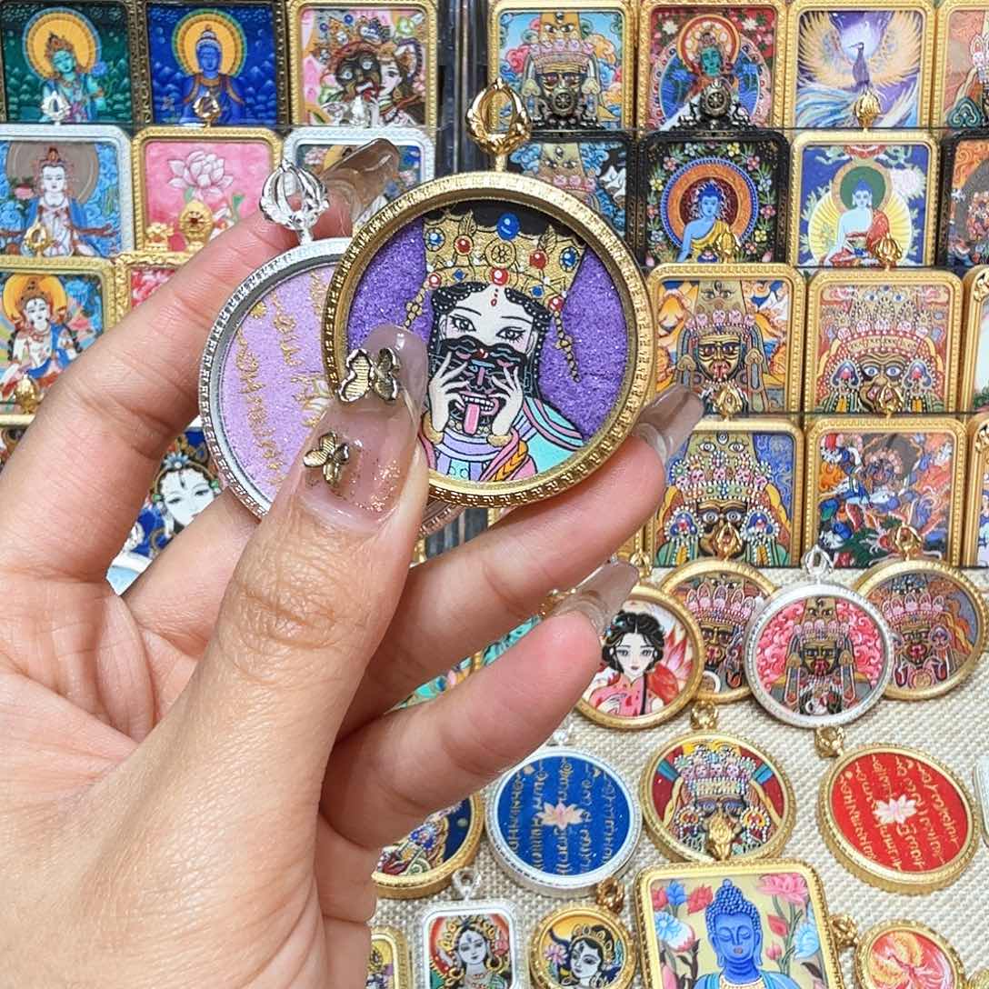 吊坠热贡纯手绘唐卡非遗文化