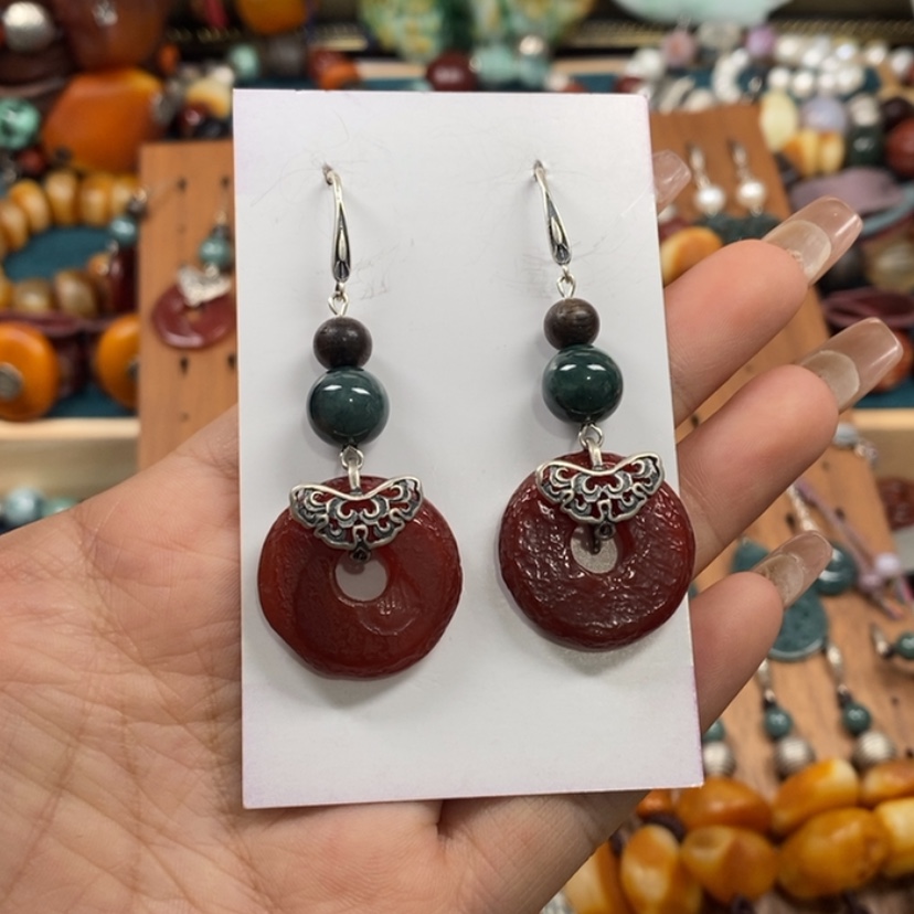 【闪购商品】玛瑙/玉髓耳钉未镶嵌