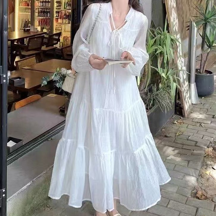 姜小牙 《香草云朵》微胖大码仙女条长裙2508