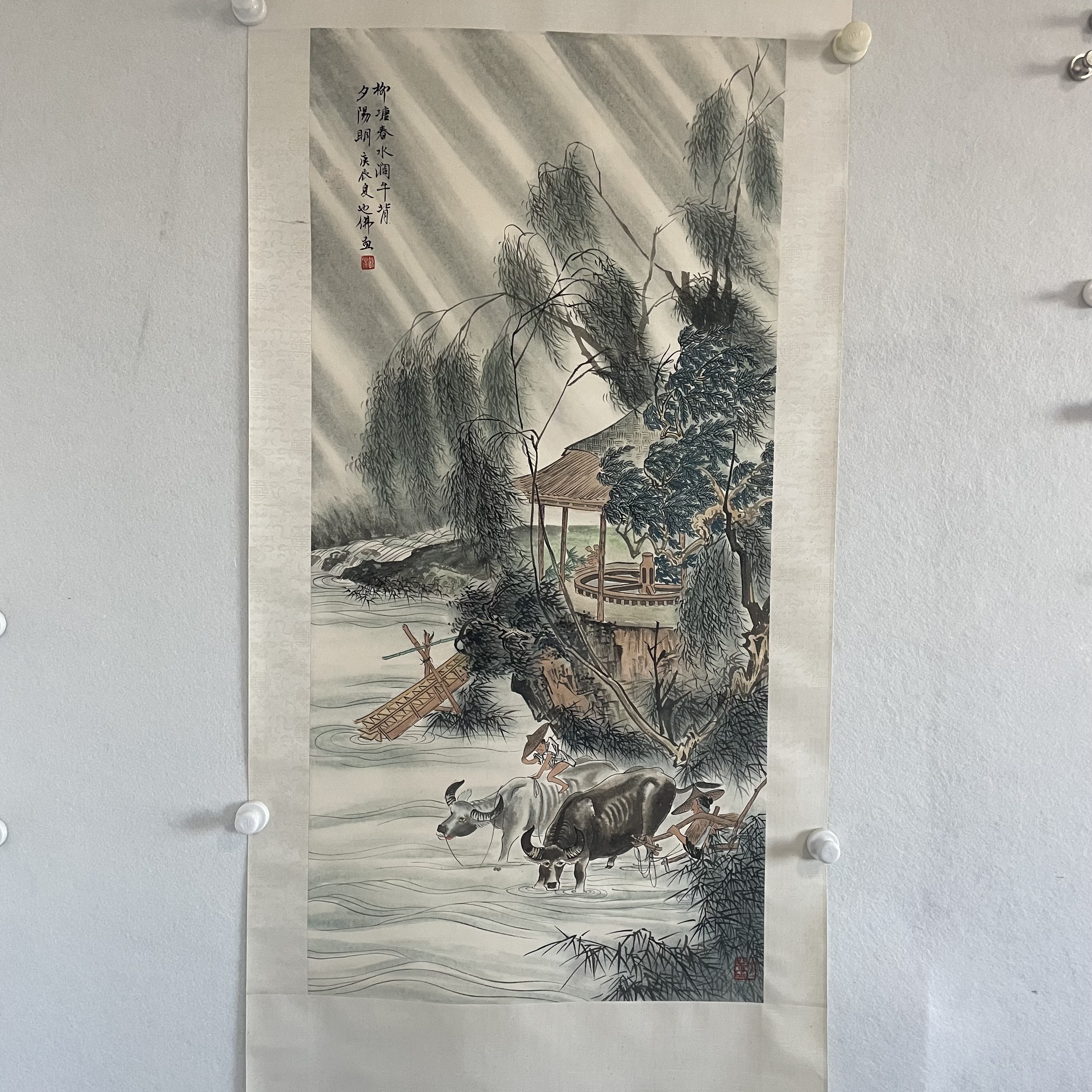 063 纸本设色 100x48cm