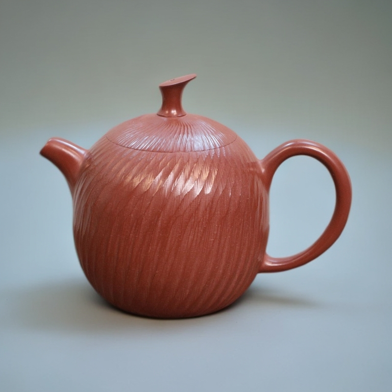 章思林制- 潮州朱泥全手工手拉壶冲罐茶具