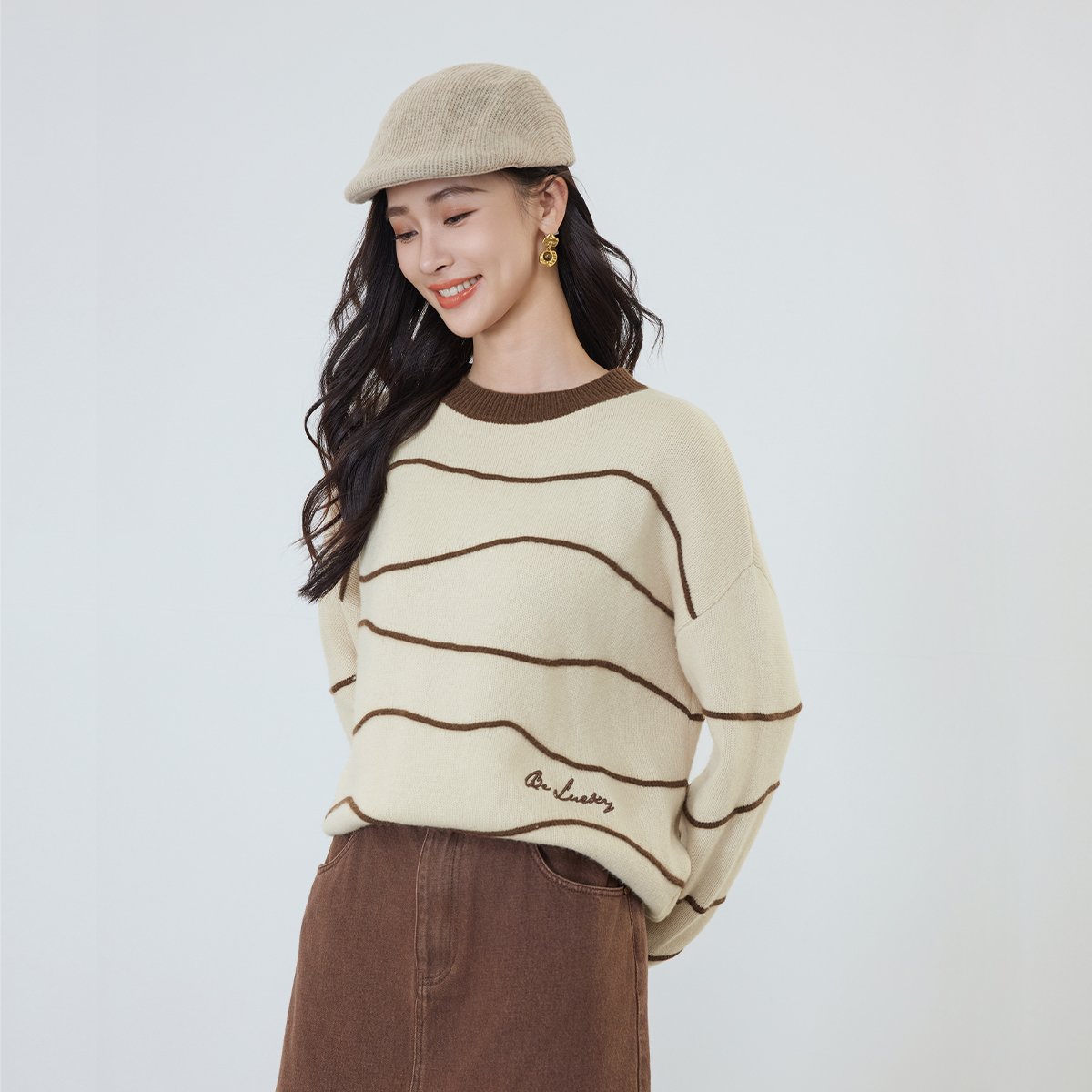 【柠檬专属】佳人苑针织衫女春季新款JX345043