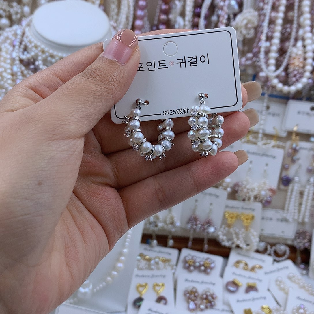 项链银S925镶嵌淡水珍珠