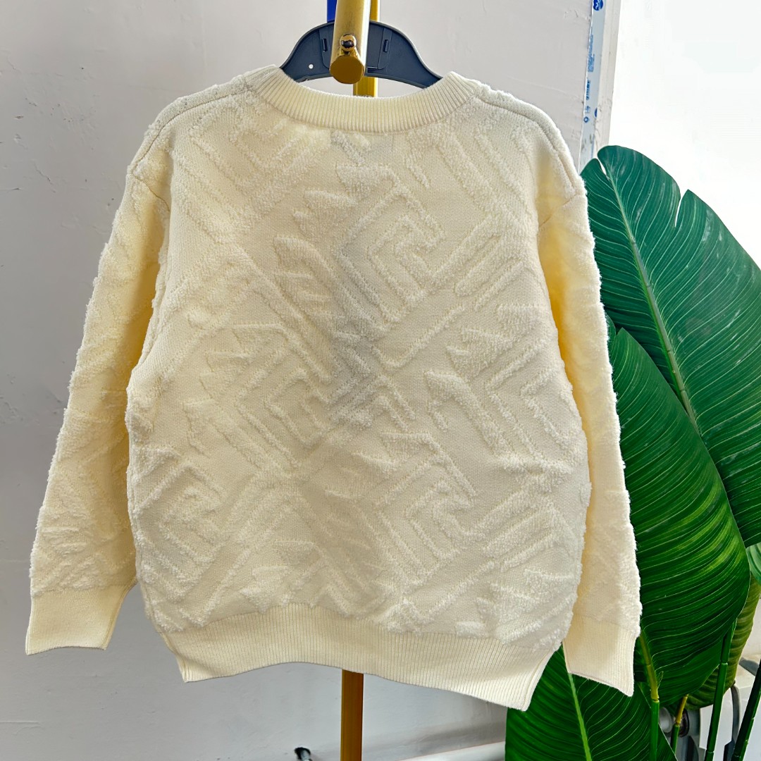 大庆仓 货号9633W0716 米白儿童时尚针织卫衣 （V249) 赛4