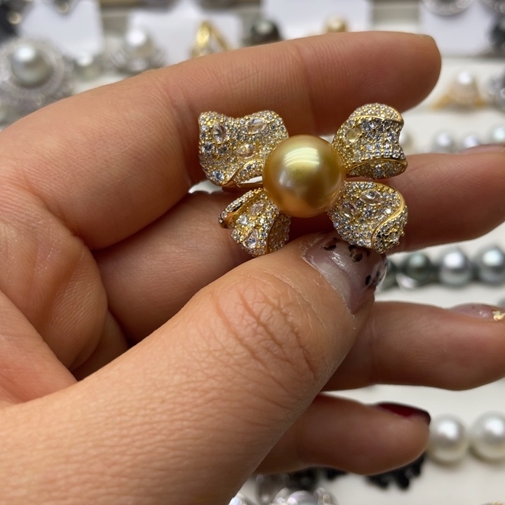 海水珍珠胸针银S925镶嵌