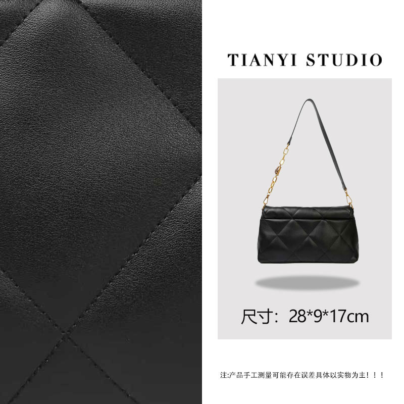 【天一甄选】BF-66658-黑色 轻奢高级韩版单肩时尚简约女包