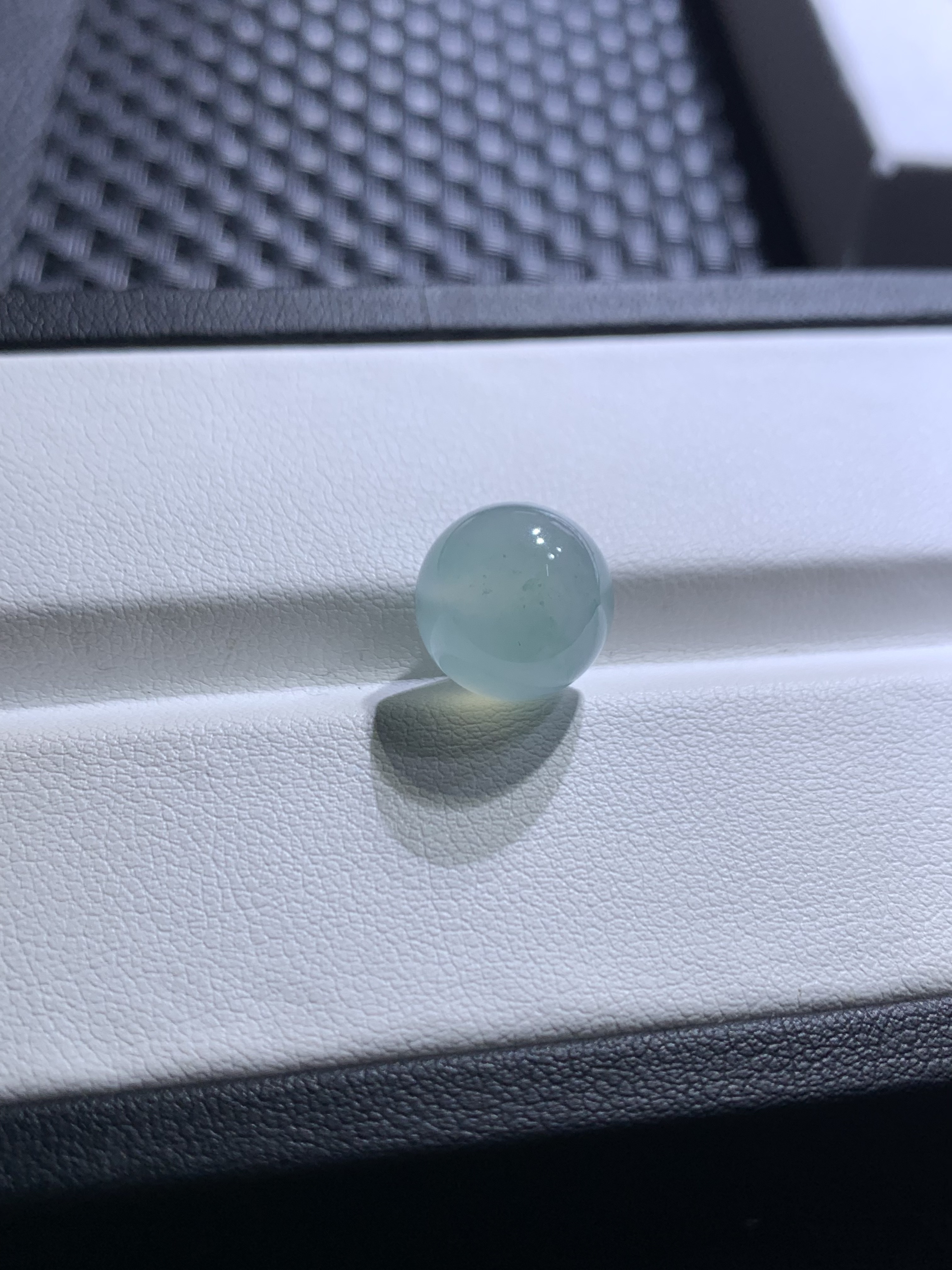 天然翡翠单珠蓝绿卡12.18