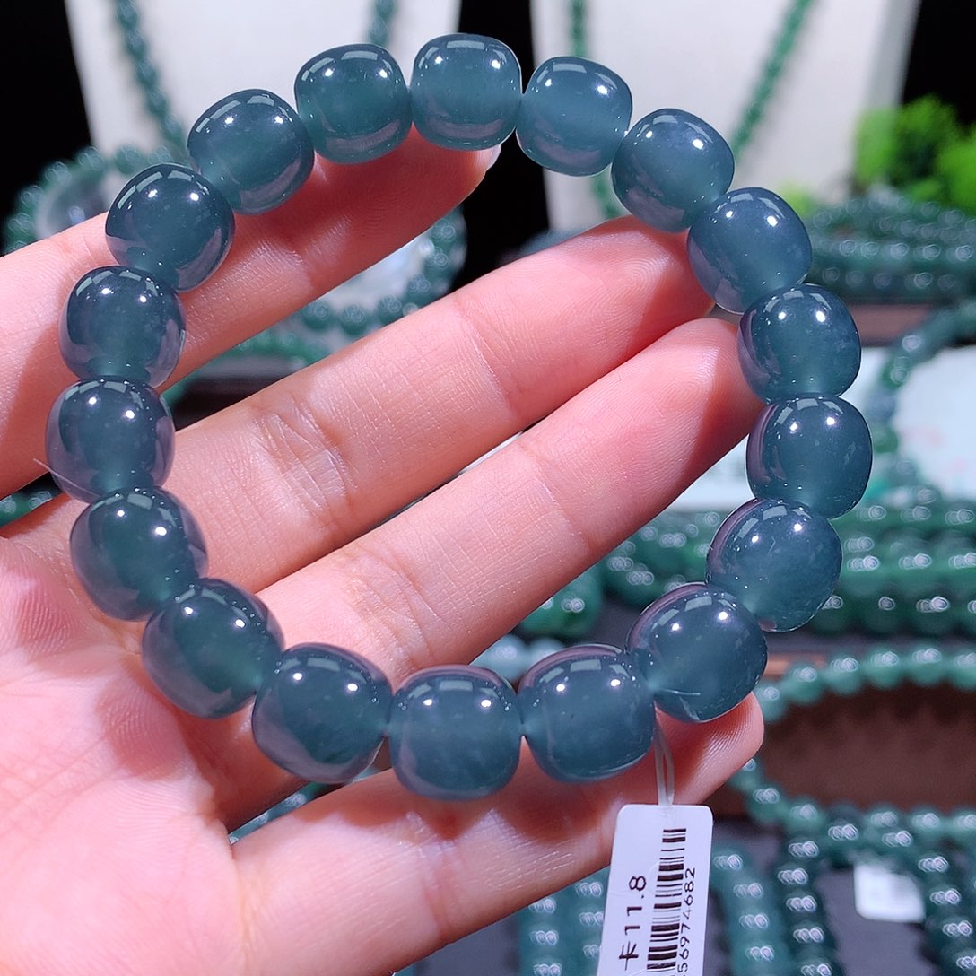 翡翠未镶嵌手链天然a货翡翠手串12