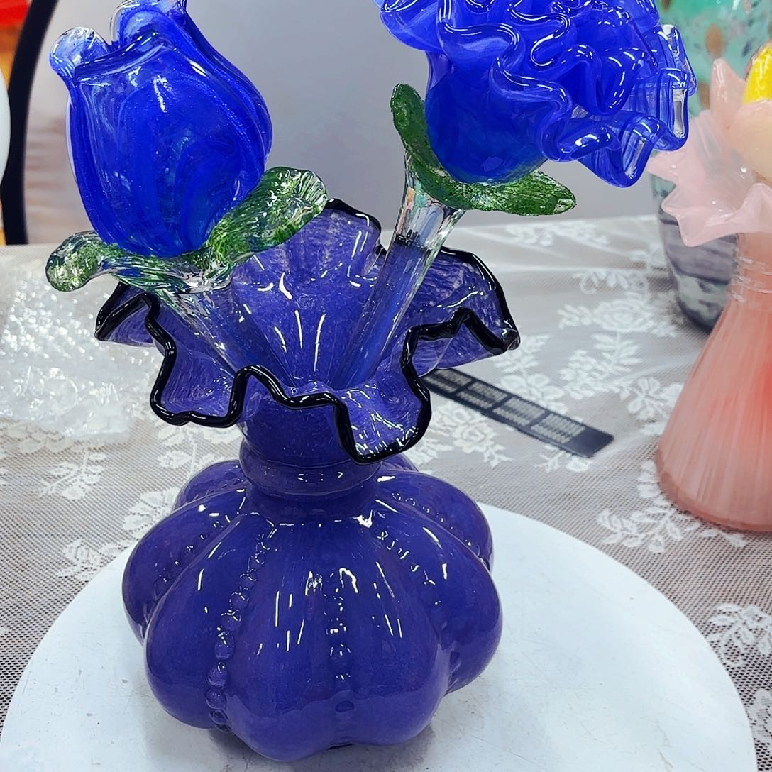 我***酒琉璃花瓶花器艺术品
