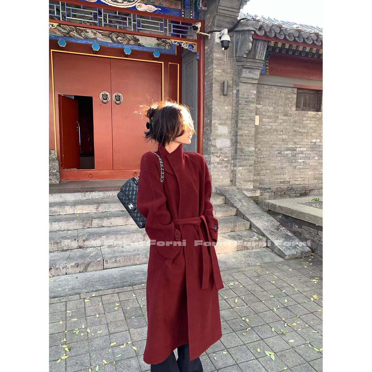 FORNI 黑马大衣 超细双面羊绒羊毛双面呢大衣