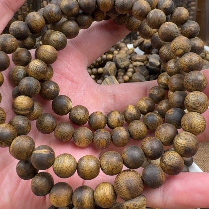 沉香手串乌身圆叶手33克克