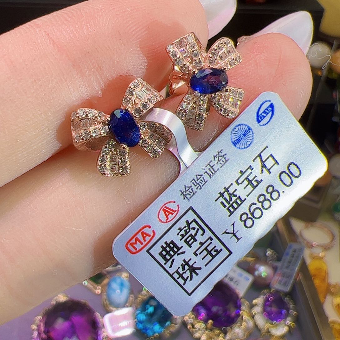 蓝宝石吊坠银S925镶嵌