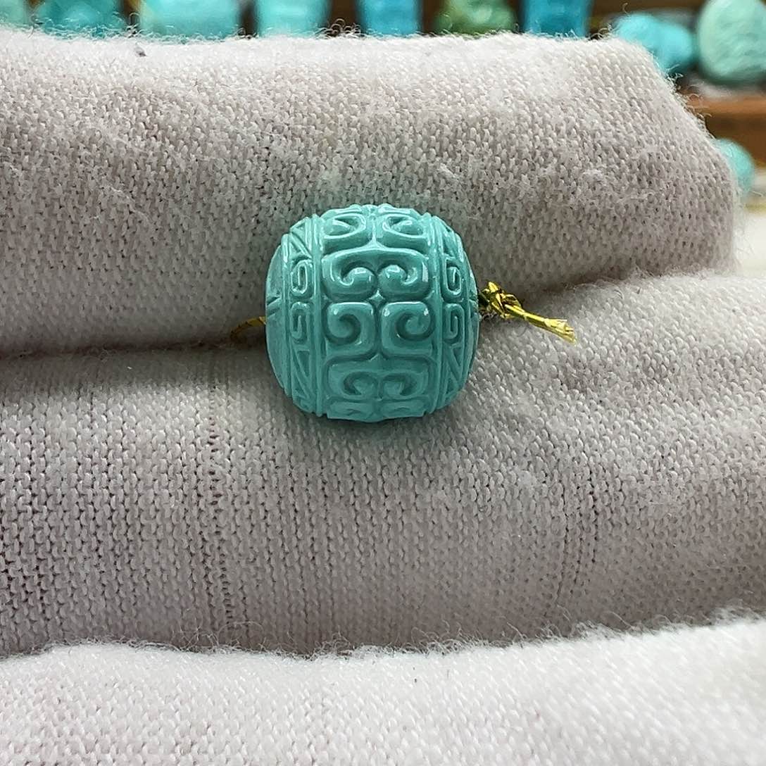 绿松石回纹珠 未镶嵌