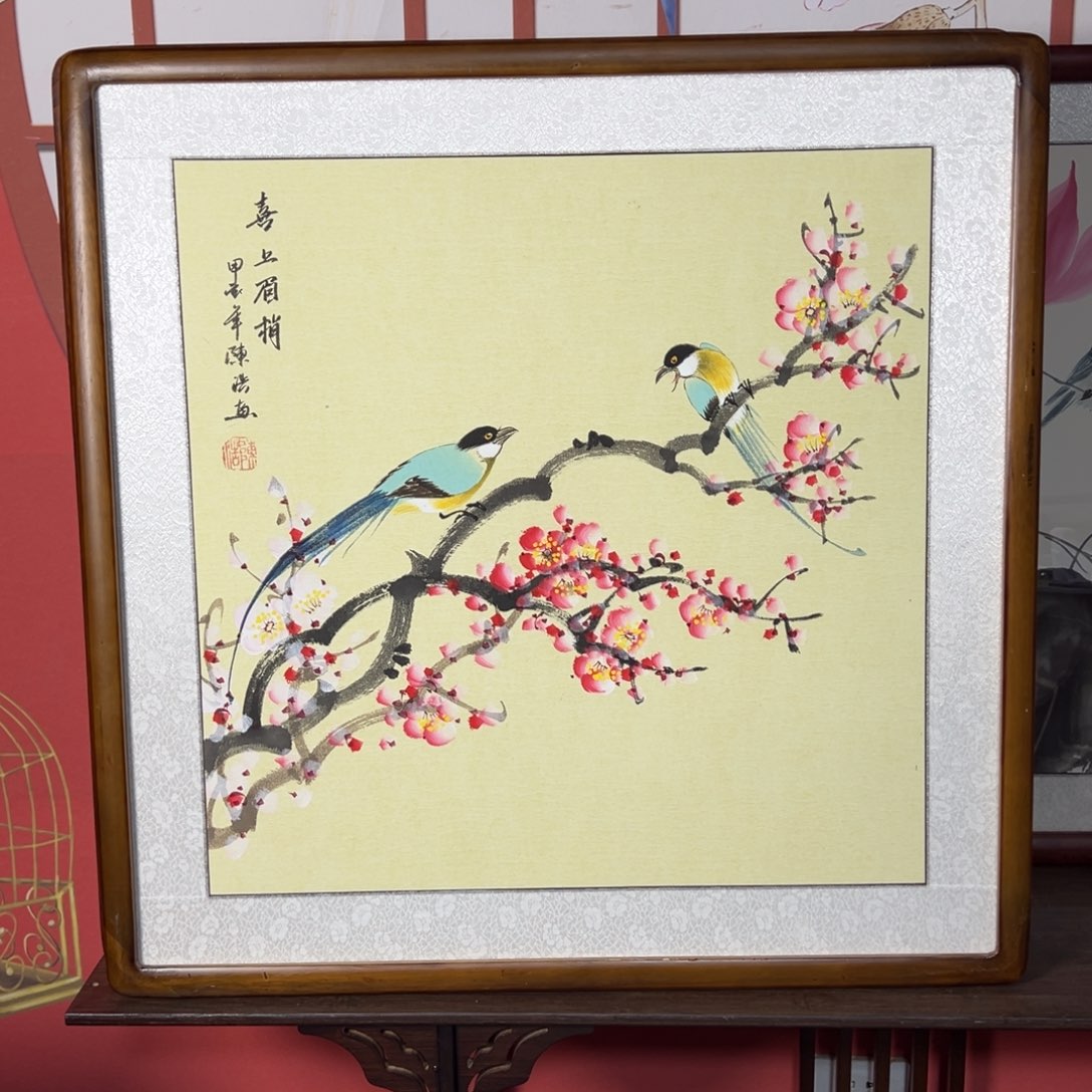 国画带框尺寸63✖️63包邮手绘