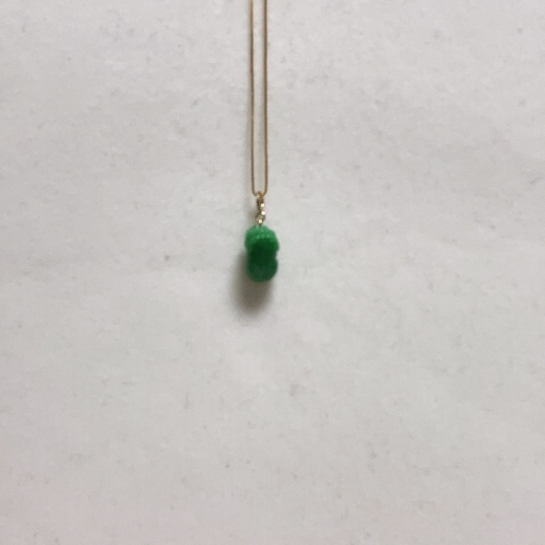 翡翠颈饰18K金镶嵌红**?简单