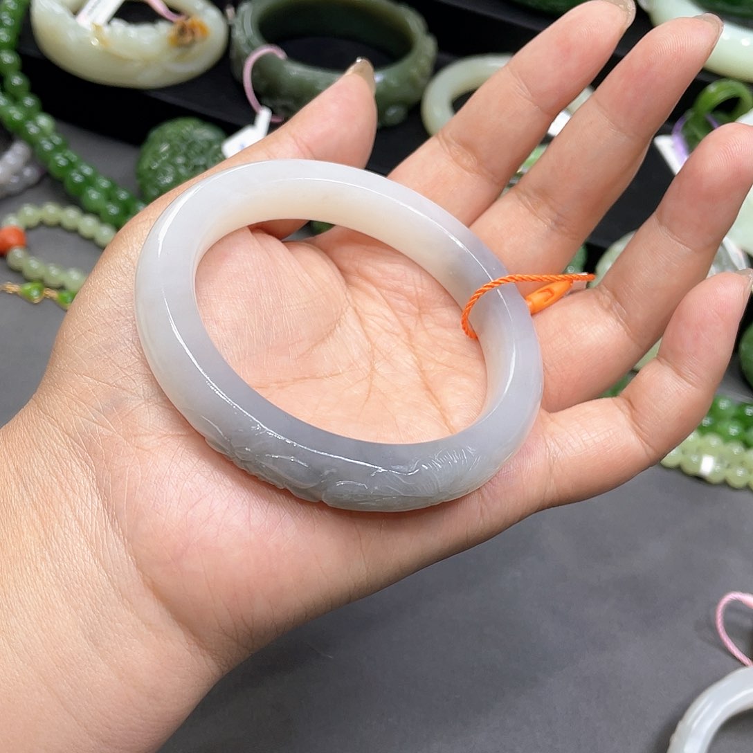 和田玉未镶嵌手镯61圈口9