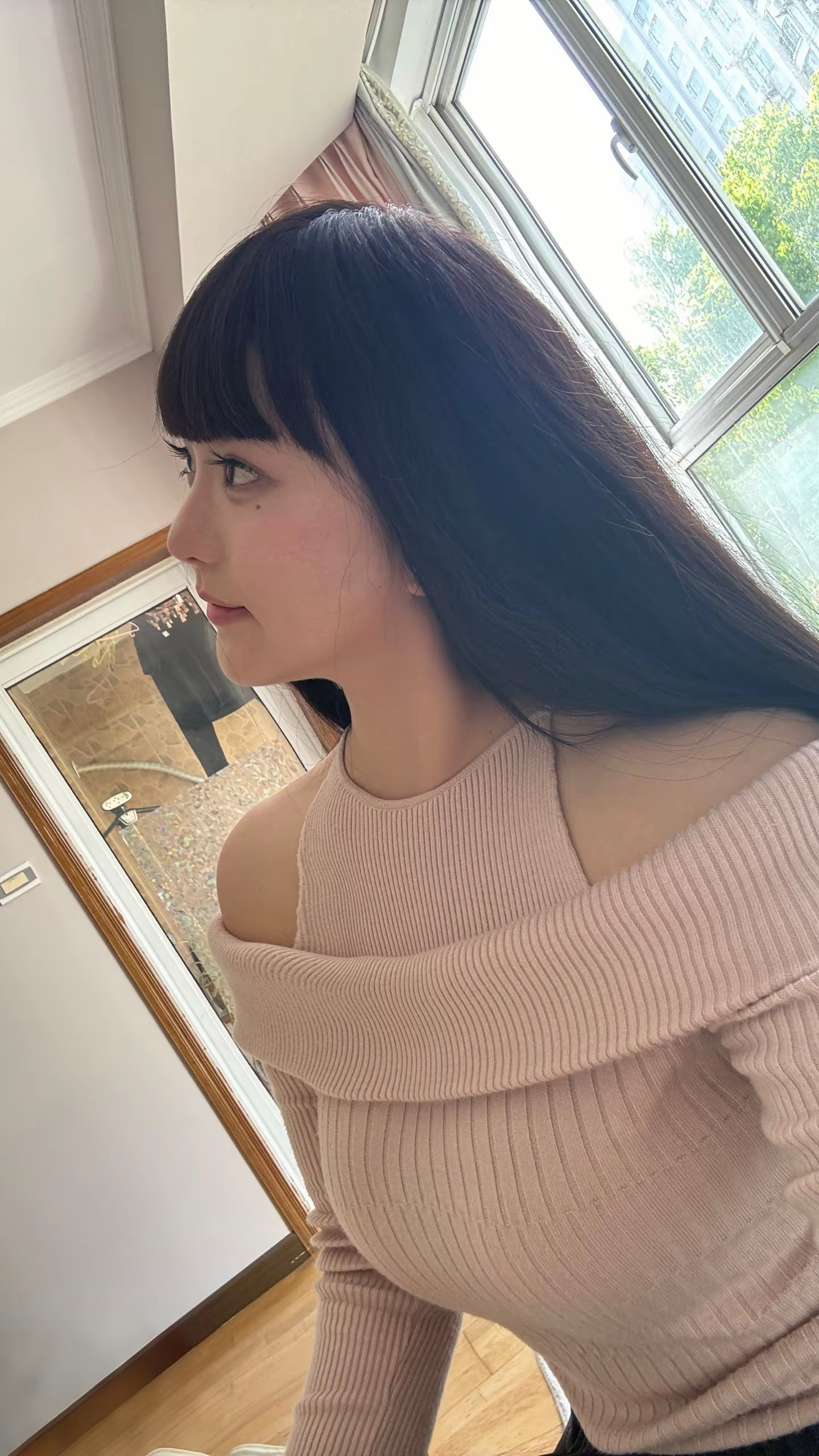 森森定制～大码微胖妹妹纯欲温柔漏肩显瘦毛衣